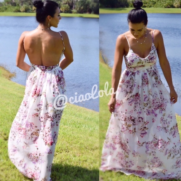 Ivory floral maxi dress - Picture 4 of 5